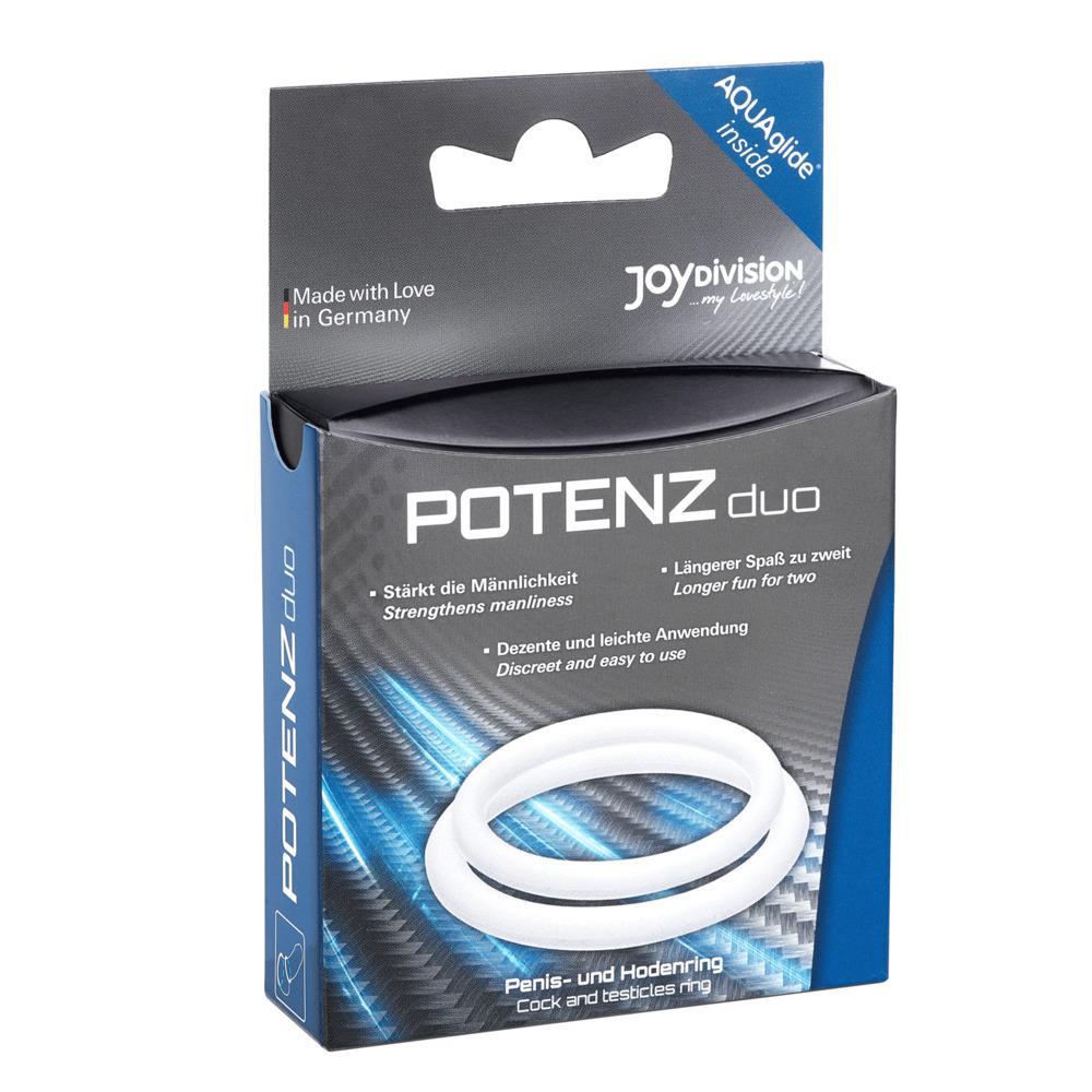 POTENZduo Cock & Ball Potency Ring, Clear, Medium