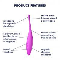 Satisfyer Twirling Joy Connect App Vibrator, Pink, 18 cm