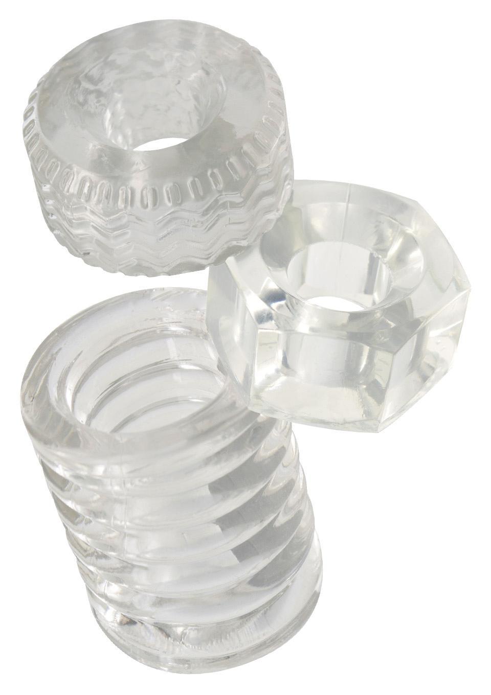 Power Cock Tools Clear, Cockring, 3 pcs