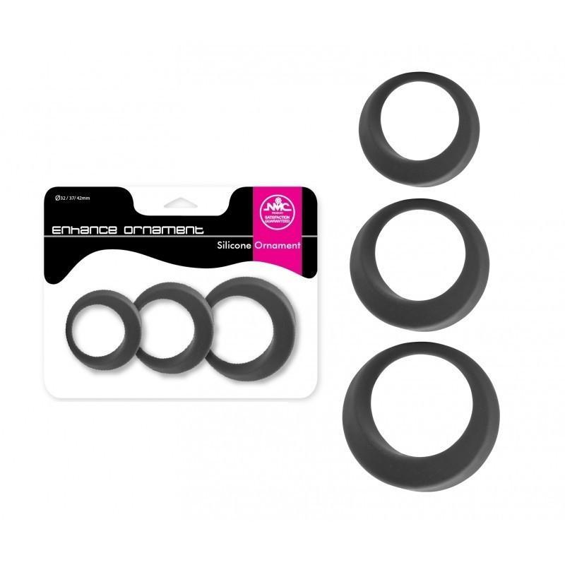 NMC Enhance Ornament, Silicone Cockrings, Grey, ¯ 32/37/42 mm