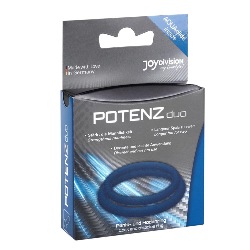 POTENZduo Cock & Ball Potency Ring, Blue, Small