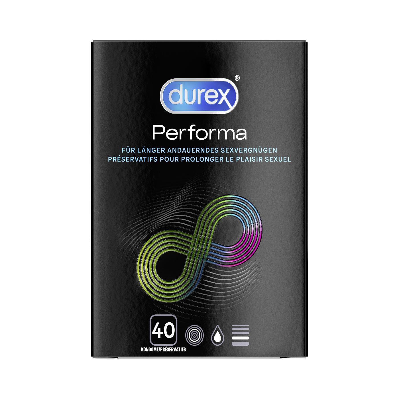 Durex Performa Condoms 40 pcs, with Delay Effect, Ø 56mm, 190mm