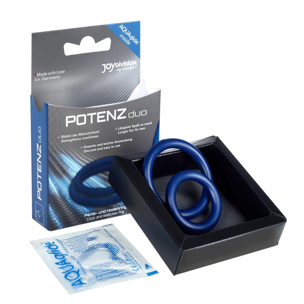 POTENZduo Cock & Ball Potency Ring, Blue, Small