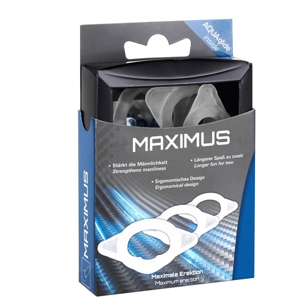 MAXIMUS Cockring Set of 3, Clear, (XS, S, M)