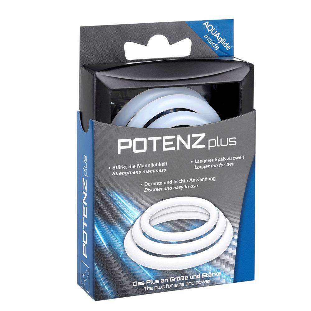 POTENZplus Cock & Ball Potency Ring, 3 pcs (S, M, L), Clear