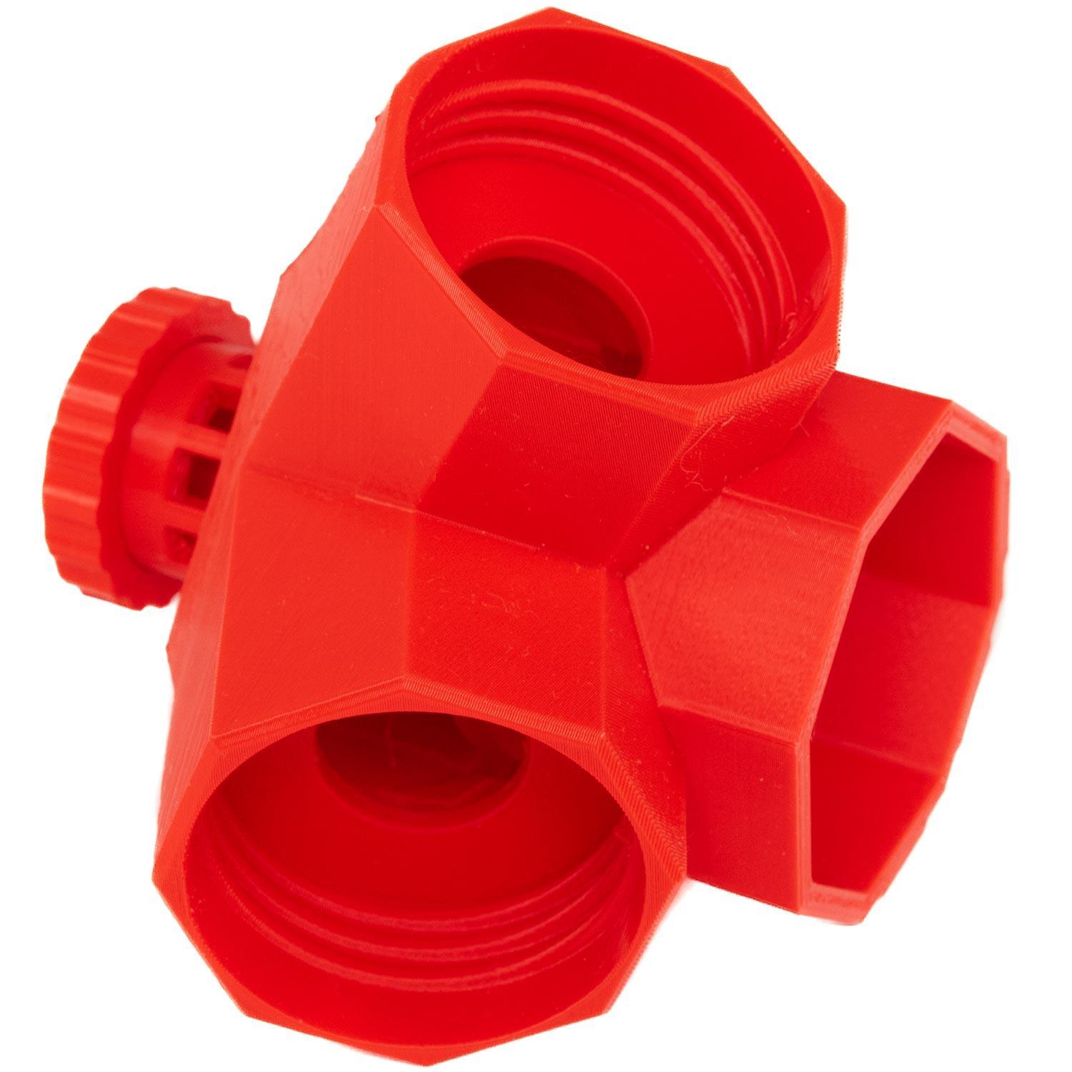 XTRM Gas Mask Y-Hose Splitter, red