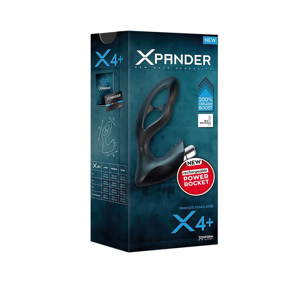 XPANDER X4+ PowerRocket, Prostate Stimulator, Black, Medium