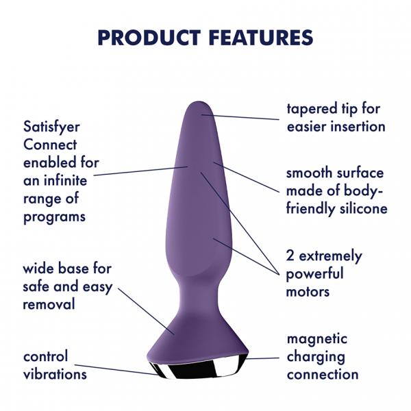 Satisfyer Plug-ilicious 1 Connect App Vibrator, Purple, 13,5 cm