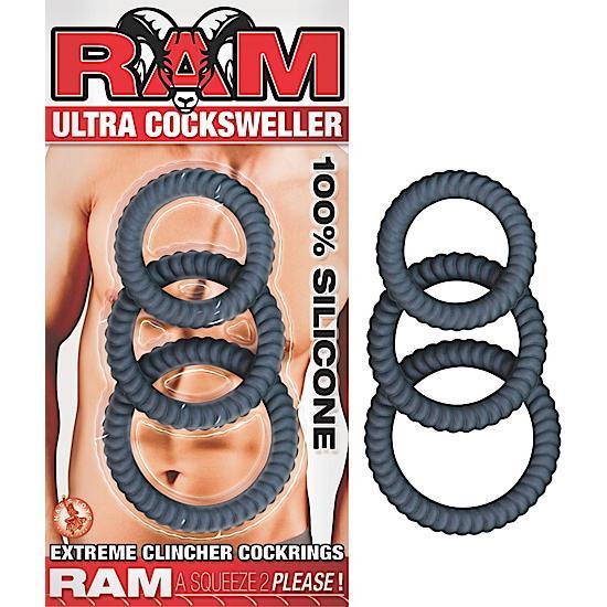 Ram Ultra Cocksweller, 3 pcs, Cockrings, Black