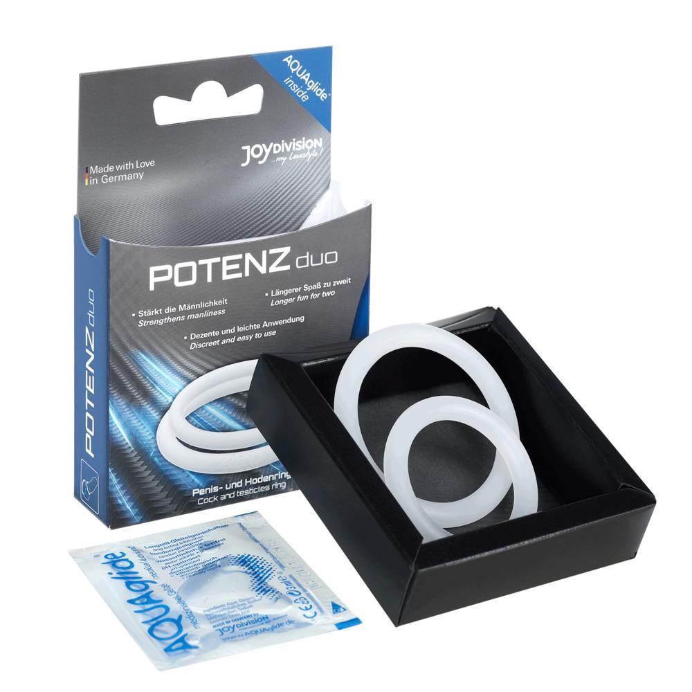 POTENZduo Cock & Ball Potency Ring, Clear, Medium