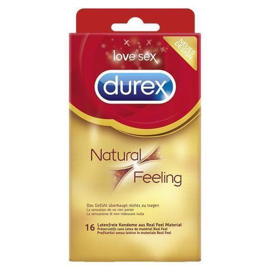 Durex Natural Feeling Condoms 16 pcs, Latex Free, with Reservoir, Ø 56mm, 200mm