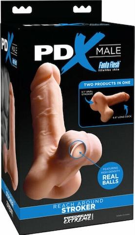 PDX Male Reach Around Stroker, Masturbator, 24 cm, Flesh