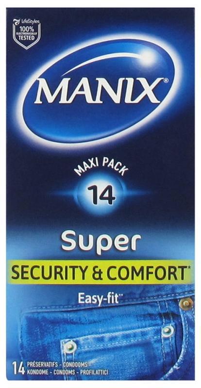 Manix Super Security & Comfort, easy fit, 14 condoms, 18 cm