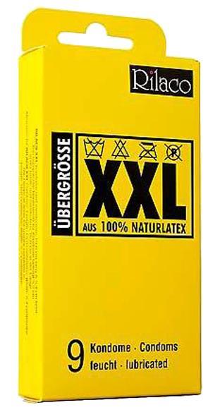 Rilaco XXL, Natural Rubber Latex, 9 Condoms, 19 cm (7,5 in)