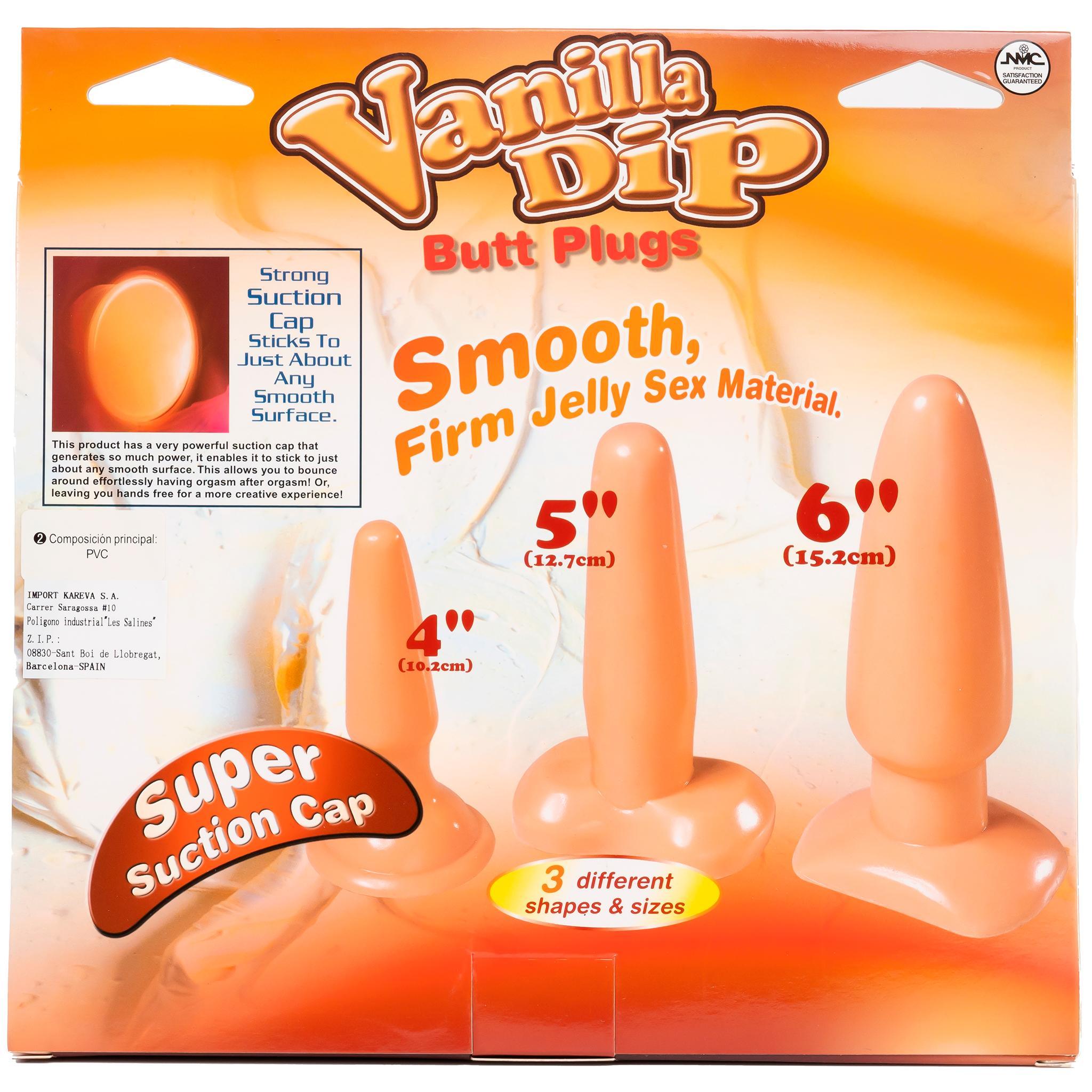 Sexy Sweets Vanilla Dip Butt Plugs, Flesh, 3 pcs