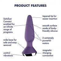 Satisfyer Plug-ilicious 1 Connect App Vibrator, Petrol, 13,5 cm