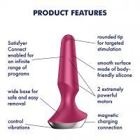 Satisfyer Plug-ilicious 2 Connect App Vibrator, Berry, 12,5 cm