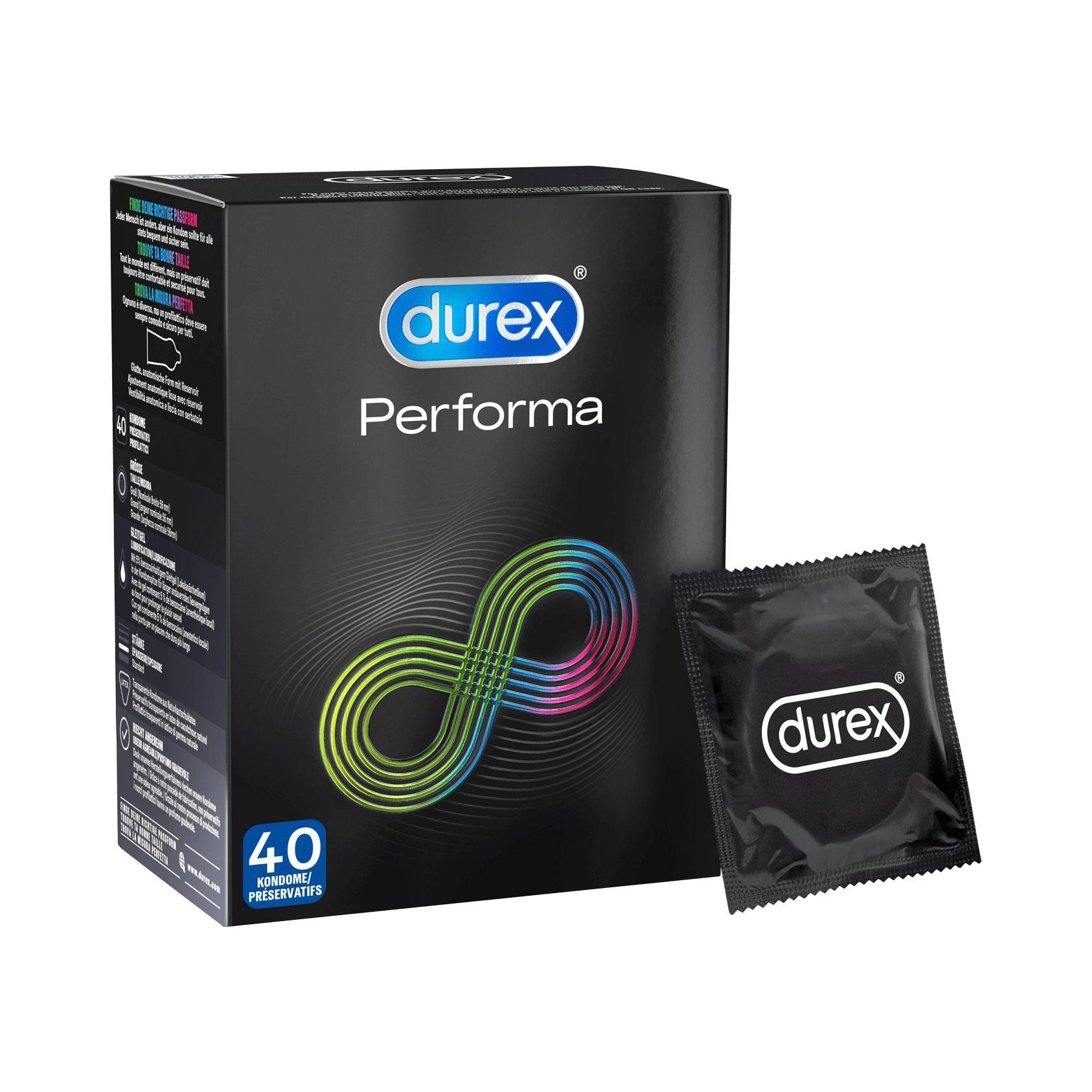 Durex Performa Condoms 40 pcs, with Delay Effect, Ø 56mm, 190mm