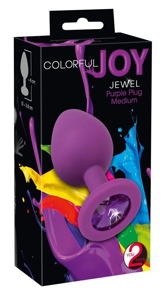 You2Toys Colorful Joy Jewel Purple Plug Medium, 8 cm, Purple