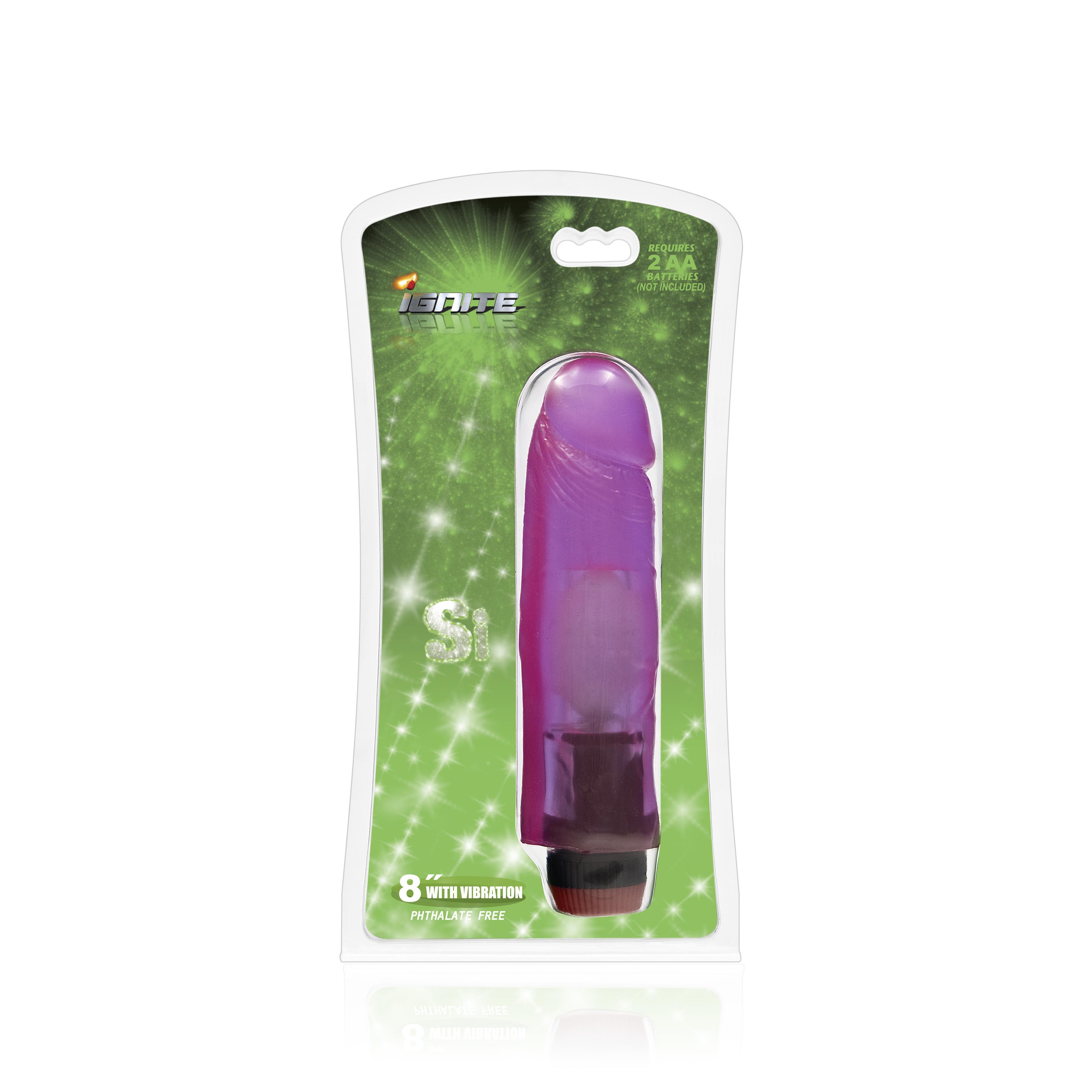 SI IGNITE Vibrator Cock RICKY, Purple, 20 cm