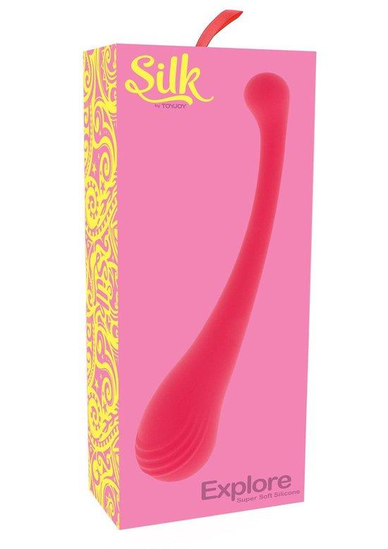 SILK by TOYJOY Explore Silicone G-Spot Vibrator, 25 cm, Red