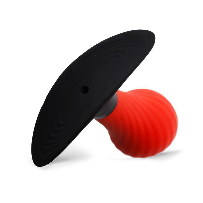 RudeRider Inflatable Butt Plug Black/Red with Steel Ball inside