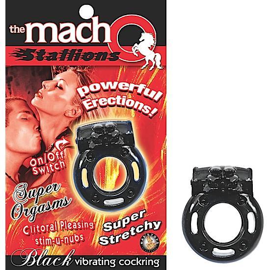 The Macho Stallions Vibrating Cockring, ¯ 40 mm, Black